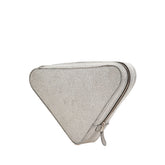 バレンシアガ トライアングル グリッター クラッチバッグ 476976 シルバー レザー レディース BALENCIAGA 【中古】